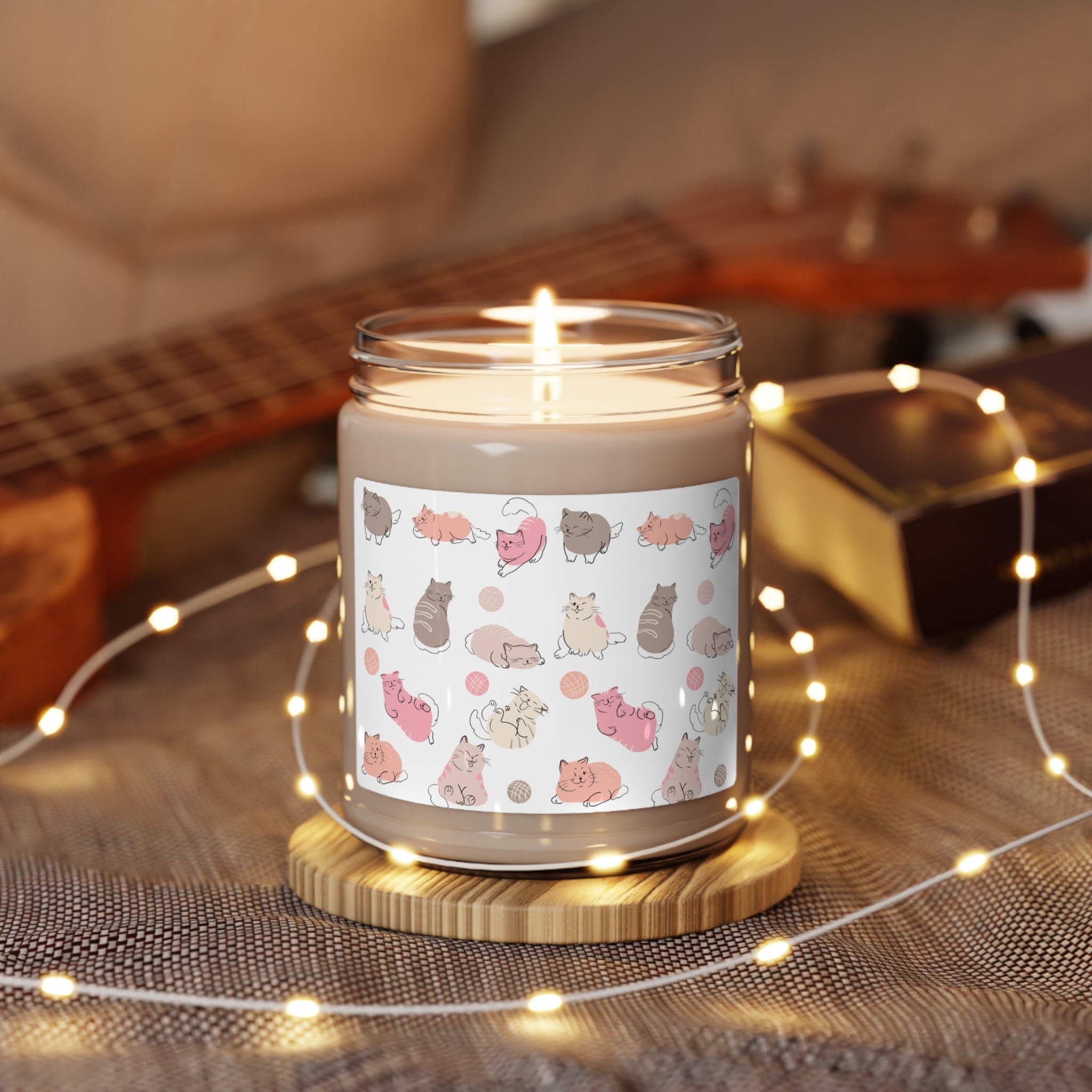 Scented Soy Candle Cat Design